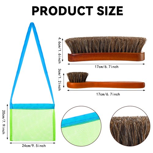 3 Pieces Sand Brush for Beach Feet Sand Remover with Black Mesh Bag Beach Accessories Surfing Equipment for Sand Gear Water Sports Beach Volleyball Surf Ocean and Lakeside Recreation