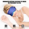 Cavoilu Cooling Sleep Mask w/Gel Eye Mask, Silk Eye Mask for Sleeping, Heated Eye Masks, Blindfold Eye Cover Sleeping Mask for Home Office Travel, Gifts for Men Women, Stocking Stuffers (Blue)