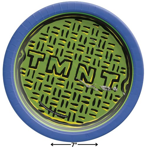 Amscan Round Plates, 7" (8-Pack) - Vibrant Premium Quality Party Plates, Perfect for Parties & Events, TMNT: Mutant Mayhem