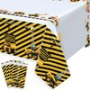 Inspireyee 4 Pack Construction Happy Birthday Tablecloth Dump Truck Birthday Table Covers Tractor Plastic Tablecloth Construction Themed Birthday Party Decoration Supplies for Kids Boy 51''x86''