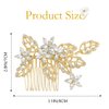 Jeairts Leaf Bride Wedding Hair Comb Rhinestone Flower Bridal Hair Pieces Sparkly Crystal Wedding Hair Jewelry Accessories for Women