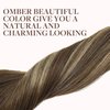 GOO GOO Clip in Hair Extensions Real Human Hair, Remy Human Hair Extensions Clip ins for Women, Natural Human Hair, 14inch 120g 7Pcs, 4/26/4 Balayage Chocolate Brown to Honey Blonde
