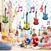 30 Pcs Guitar Party Hanging Swirls Decorations for Guitar Birthday Party Decorations Hanging Music Notes Booth Props Musical Instrument Hanging Swirls for Music Rock and Roll Party Baby Shower