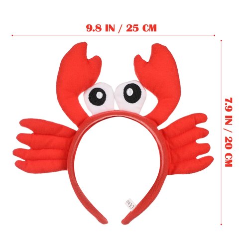 Gadpiparty Ear Headband Crab Headband Red Headband Crab Costume Accessories Animal Hair Band Headwear for Halloween Christmas Party Costume Dress Up Photo Props Animal Cosplay Hairband