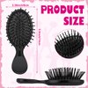 Cheerleading Hair Brush Set - 12 Pcs Mini Detangling Travel Brushes for All Hair Types, Extensions & Wigs