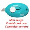 RJWKAZ Mini Utility Knives Box Cutter Retractable Letter Opener (Blue/Pink/White) 3PC