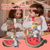 CUDDLE CORNER 6’’ Plush Figures with Bags Mouse with Watermelon Bag Animal Figures Linen Cotton Stuffed Animal Toy Plush Toys for Baby
