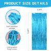 YUKL Blue Backdrop Curtain Door Streamers 2Pack Blue Streamers Party Decorations Blue Foil Fringe Curtain Blue Tinsel Fringe Backdrop for Bluey Birthday Decorations Stitch Birthday Decorations
