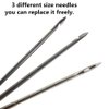 Fbshicung 5pcs Needle Copper Handle Sewing Awl Hand Stitcher Shoe Repair Tool for Repairing Shoe,Bag Canvas Leather Sewing Tool Kit