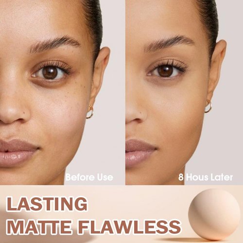 Kaely Oil Control Face Pressed Powder,Perfection Matte Compact Powder,Long Lasting Waterproof Finishing Powder Makeup,polvo compacto de maquillaje,Lightweight,Vegan,03 Pure Beige