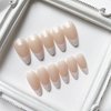 French Tip Press on Nails Medium, Almond Shape Fake Nails White Nail Tip Full Cover False Nails Glossy Acrylic Fake Nails French Press on Nails Nude Glue on Nails Medium Stick on Nails for Women Girls