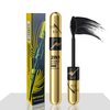 2 in 1 4D Black Waterproof Silk Fiber Mascara -5X Longer, Fuller, Black and Bolder- Achieve Mesmerizing Lashes