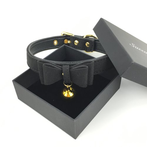 Bell Choker Collar Necklace Lolita Bow Collar Cat Kitty Velvet Necklace (E)