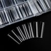 240pcs Extra Long Clear Half Cover False Nails Tips,3XL 12 Sizes C Curve French Acrylic False Nail Tips with Box for Nail Salon and Home DIY