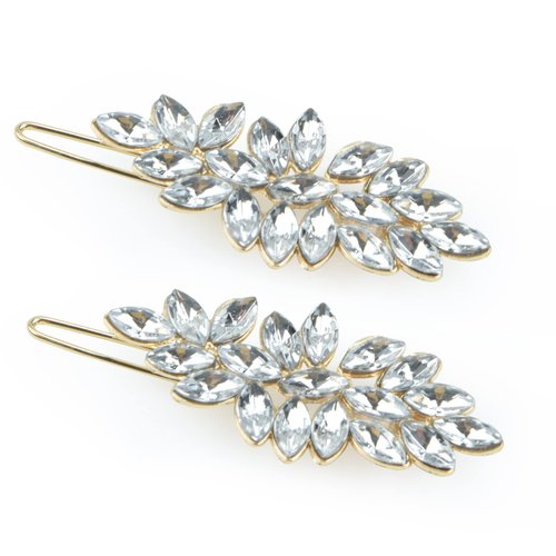 Rhinestone Hair Pins, Crystal Hair Clips, Handmade Cute Hair Barrettes, Hollow Geometric Hairpins, Elegant Metal Hairpin Hair Accessories Headwear Styling Tools, Gifts for Women Girls