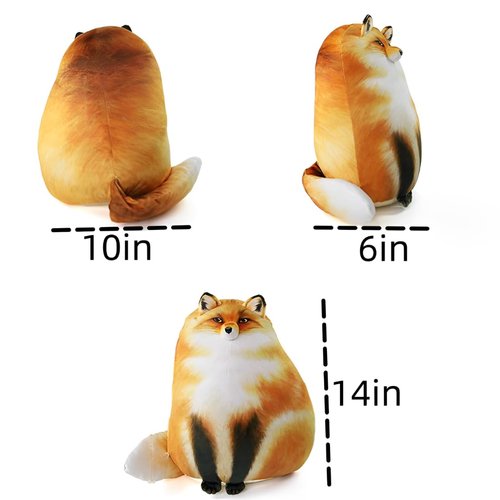 Cat Plush Body Pillow，Soft Plushies, Kitten Fox Raccoon Plush Throw Doll Big Plush Toys，Gift for Girls Boys Girlfriend