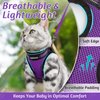 rabbitgoo Cat Harness and Leash Set for Walking Escape Proof, Adjustable Soft Kittens Vest with Reflective Strip for Cats, Comfortable Outdoor Vest, Purple, S