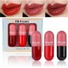 3 Color Glass Lip Oil Hydrating Tinted Plump Lip Gloss, Fresh Texture & Non-sticky, Nourishing Repairing Lightening Lip Lines Lip Care- 03