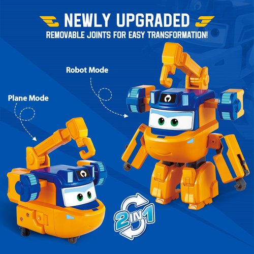 Super Wings Transformer Toys, 5 in Marty Airplane Transformer Figures Toys, 2 in 1 Mode Rescue Bots Action Figure Toys for 3-5 Year Old Boys Girls, Fun Plane Toys for Toddlers Kids Age 3 4 5 6 7