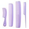 Mars Wellness 4 Piece Professional Comb Set Lavender - USA MADE - Fine Pro Tail Combs, Dresser Hair Comb Styling Comb - Premium Grade for Men and Women - Parting Teasing and Styling - Lavender
