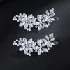 Goledwedy Crystal Flower Bridal Hair Clips(2 packs) Rhinestone Wedding Hair Clips For Brides