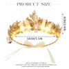 Yean Gold Leaf Wedding Headband LED Raw Quartz Hair Band Fairy Headpiece Ligth Up Hair Accessories for Women and Girls