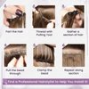 LaaVoo Micro Beaded Weft Hair Extensions Real Human Hair Balayage Darkest Brown Ombre Light Brown MicroBead Weft Hair Extensions Silky Straight Easy Weft Extensions Human Hair 16 Inch 50g