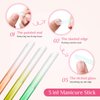 6 Pieces Glass Cuticle Pusher Glass Cuticle Stick Set Double Sided Crystal Glass Nail Files Manicure Pedicure Precision Filing Cuticle Remover (Pink, Blue, Purple, Orange, Yellow, Green)