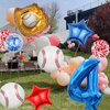 HADCKJA Baseball Balloon Baseball Birthday Party Supplies Number 4 Balloon Baseball Glove Balloon Red Blue Star Red Blue Confetti Balloon for Boy Shower Decorations Birthday Party Decorations 9Pcs