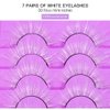 Uranian White False Eyelashes Fluffy Mink Lashes Wispy Strip Lashes Anime Cosplay Fake Eyelashes for Christmas Halloween Party Masquerade