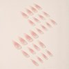 MISUD Press on Nails Long Stiletto Fake Nails Glossy Glue on Nails Sharp Almond Acrylic Nails Pink Ombre Artificial Nails Bling Star Stick on False Nails with Design 24 pcs