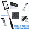 4 Pieces Telescoping Inspection Mirror Telescoping LED Lighted Flexible Inspection Mirror Round Mirror Square Mirror Inspection Tool for Checking Observing Vehicle Small Part (Elegant Style)