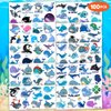 Whale Temporary Tattoos Stickers Themed Blue Ocean 100PCS Cute Orca Narwhal Sea Animals Birthday Party Favors Decorations Supplies Tattoo Sticker Gifts For Boys Girls School Prizes Carnival Christmas