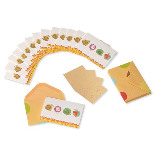 Papyrus Thank You Cards with Envelopes, Animals with Glitter (14-Count)