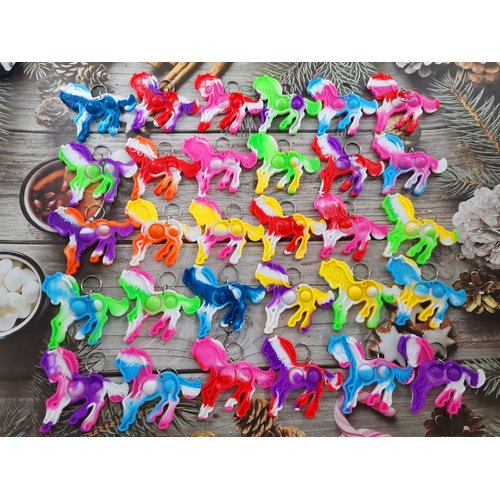 Roaqua 30 Packs Bulk Horse Bulk Mini pop Fidget Gift for Boys and Girls Kids and Classroom Students Prize ，Birthday Party Favors Supplies