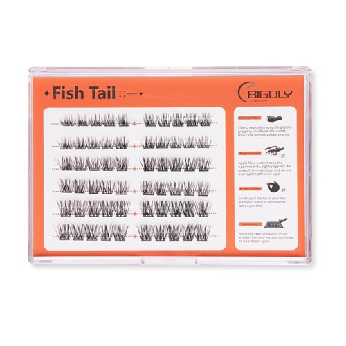BIGOLY Glue-Free False Eyelashes Glue-Free Self-Adhesive False Eyelashes a Must-Have For Lazy People DIY Jelly Gel False Eyelashes Set Lash Extension Kit (Fish Tail)