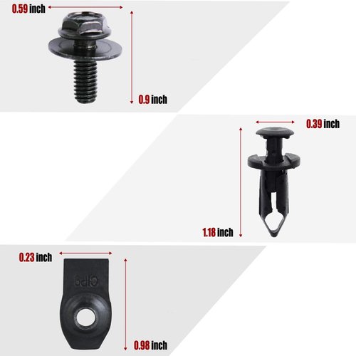 Xislet 45PCS Universal Style Engine Under Cover Splash Shield Guard Body Bolts Bumper Fender Liner Push Retainer Fastener Rivet Clips Compatible with Most Brand of Vehicles