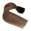 Valiilo Hair Extensions Clip ins Real Human Hair Clip in Hair Extensions Light Brown to Medium Blonde Balayage Remy Human Hair Clip in Extensions for Women 14 Inch 7Pcs/70g