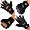 FitsT4 Sports Half Mitts MMA Training Boxing Punch Bag Kickboxing Sparring Grappling Martial Arts Muay Thai Taekwondo Wrist Wraps Support Gloves for Women Men Black L