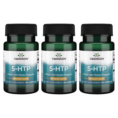 Swanson Premium Amino Acid 5-Htp - Extra Strength - 50 Milligrams 60 Capsules (3 Pack)