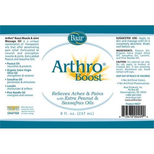 Baar Arthro Boost Massage Oil, 8 fl. oz.