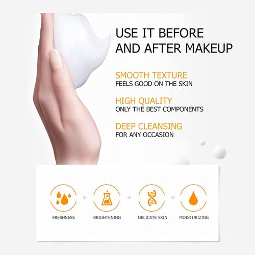 BIOAQUA Facial Cleansing Milk Cleanser V7 Deep Hydration Moisturizing Smooth Seven Vitamins Effect 100g/ 3.53oz