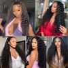 AUOCATTAIL Glueless Human Hair 13x6 Curly Wigs Pre Plucked HD Lace Deep Water Wave Lace Frontal Wig 180% Density 26 Inch