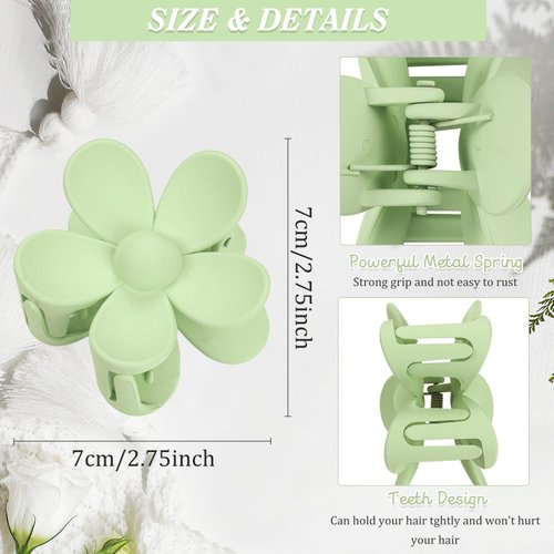 6Pcs Bridesmaid Flower Hair Claw Clips with Card Bridal Shower Bachelorette Party ideas Gift for Wedding Party Favors Bridesmaid Proposal Gifts(White & Sage Green)