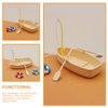 Ciieeo 1 Set of Miniature Boat Figure Plastic Fishing Boat Swimming Ring Chinese Style Boat Model Ocean Beach Fairy Garden Micro Landscape Dollhouse Ornament