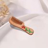 Rose Flower Wooden Comb Handmade Comb, Enamel Crystal Metal Rose Decorate Wood Comb for Wavy hair,Thick hair, Thin hair, Straight hair Tangle Combs for Men Women
