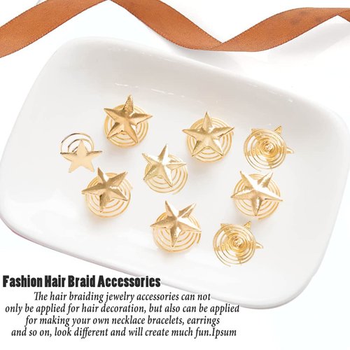 NAISKA 8PCS Gold Star Hair Clips Spiral Hair Pins Wedding Stars Hair Accessories Bridal Hair Decoration Braid Clips Hair Jewelry for Women(Gold)