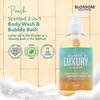 Blossom Layered In Luxury 2-in-1 Scented Body Wash & Bubble Bath with Hyaluronic Acid, Liquid Bath Gel Body Cleanser with Pump for Dry, Sensitive Skin, Men, Women + Kids, Cruelty Free, 500ml, Peach