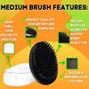 Veeta Superior Medium Wave Brush - Hair Brush for Men with 100% Synthetic Flex Bristles, Curved Design, and Protective Cover - Ideal for Short or Long Wavy Hair