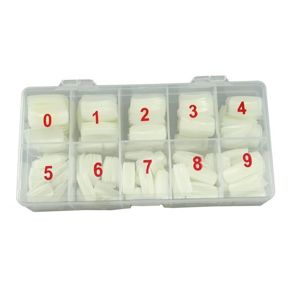 Yueton Pack of 500 Natural Color Full Cover UV Gel False Fake Nail Art TipsNail Tips DIY Design+ Box